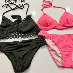 12 and a half bikinis! Different brands: VS, Becca, Trina Turk, Rachel.